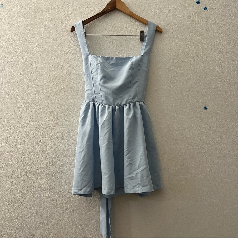 SHEIN Blue Sleeveless Square Neck Sundress